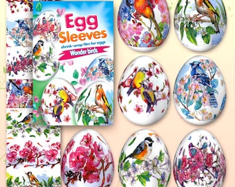 Fundas para huevos de Pascua Wonder Bird, decoración de huevos de Pysanka, envolturas retráctiles, fundas para huevos, pegatinas, fundas térmicas para Pascua