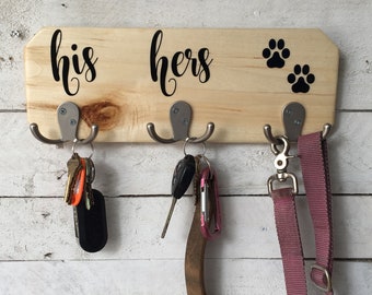 Dog Leash Key Holder: Salvaged Wood Porch Organizer