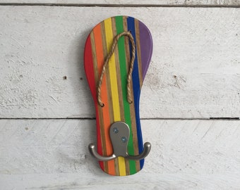 Pool Towel Hooks, Rainbow Wall Decor, Outdoor Towel Rack, Pride Decor