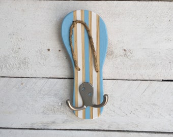 Flip Flop Towel Hook: Coastal Beach Decor, Outdoor Shower Rack