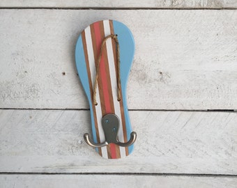 Flip Flop Towel Rack, Beach Towel Hooks, Porch Sign, Lake House Decor