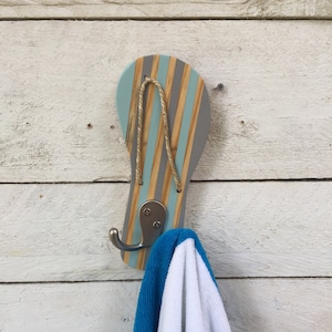 Beach Towel Hooks, Outdoor Towel Rack, Lake Bathroom Decor, Dog Leash Holder