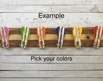 Outdoor Beach Decor Bathroom Towel Hooks Pool Towel Rack PICK YOUR COLORS