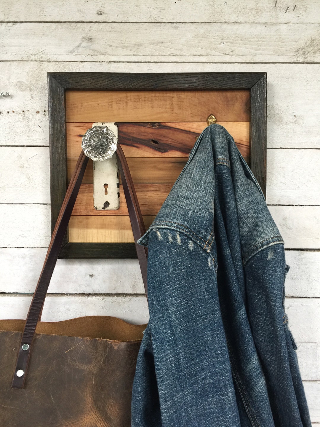 Farmhouse Entryway Storage, Rustic Bathroom Towel Rack, Door Knob Wall ...
