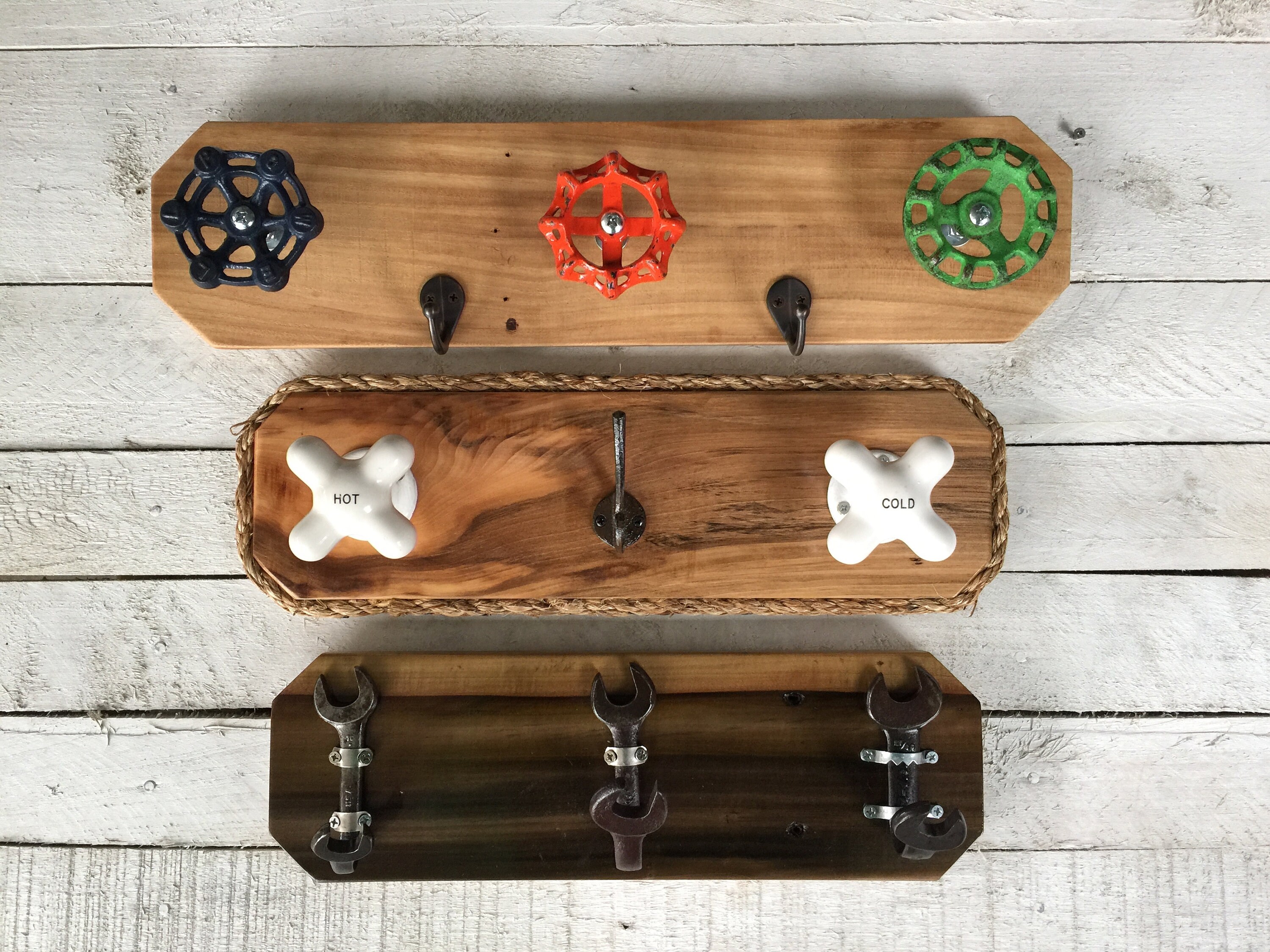 Rustic Key Holder for Wall Unique Wall Hooks Farmhouse Etsy