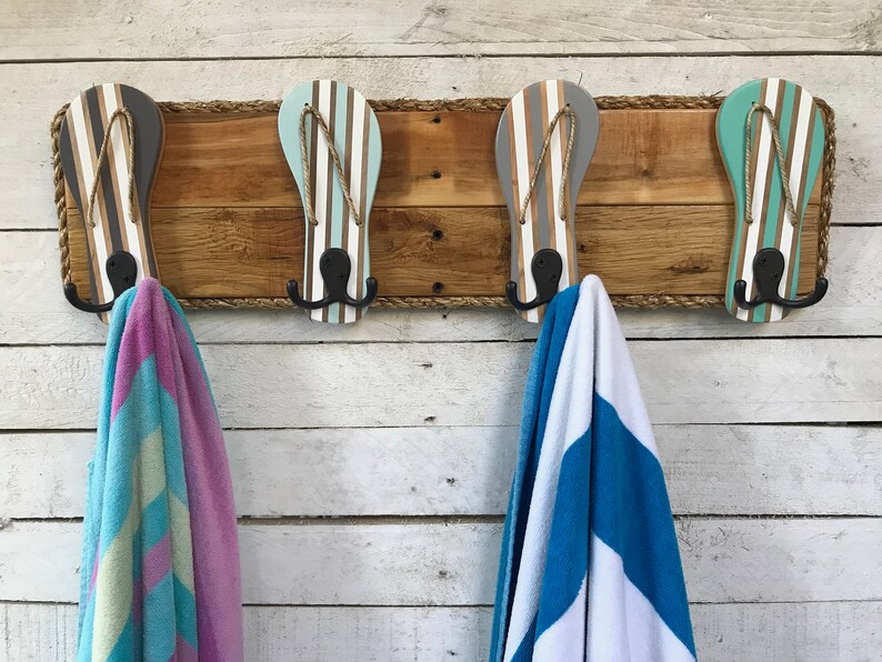 Hot Tub Towel Rack Beach Towel Hooks Lake House Decor Etsy