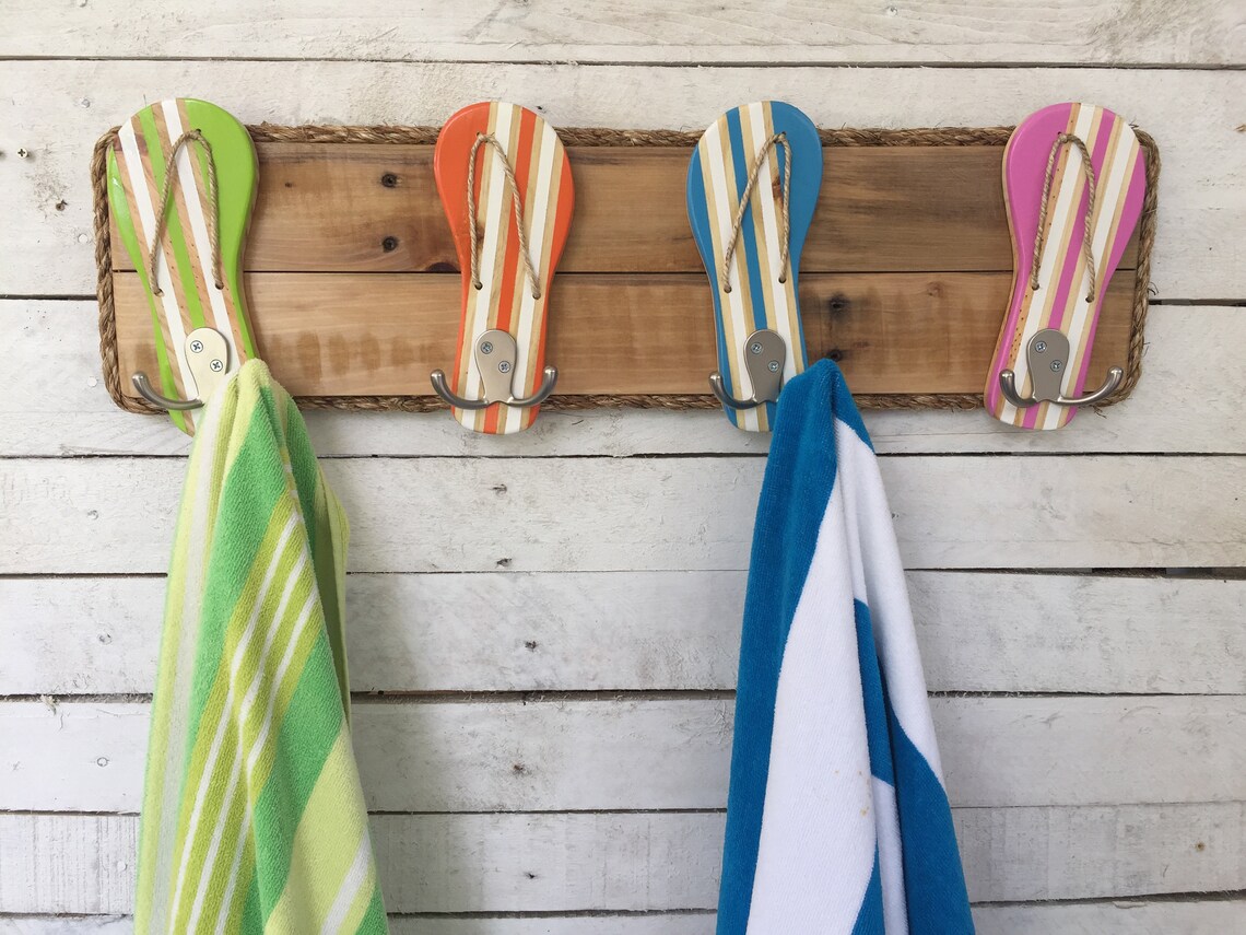 Outdoor Beach Decor Beach Towel Hooks Pool Towel Rack Etsy
