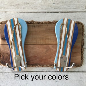 Flip Flop Towel Rack, Pool Towel Rack, Outdoor Shower Hooks, PICK YOUR COLORS