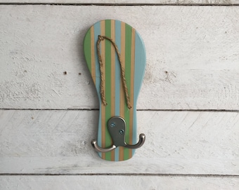 Outdoor Towel Rack, Beach Towel Hooks, Dog Leash Holder, Lake House Decor