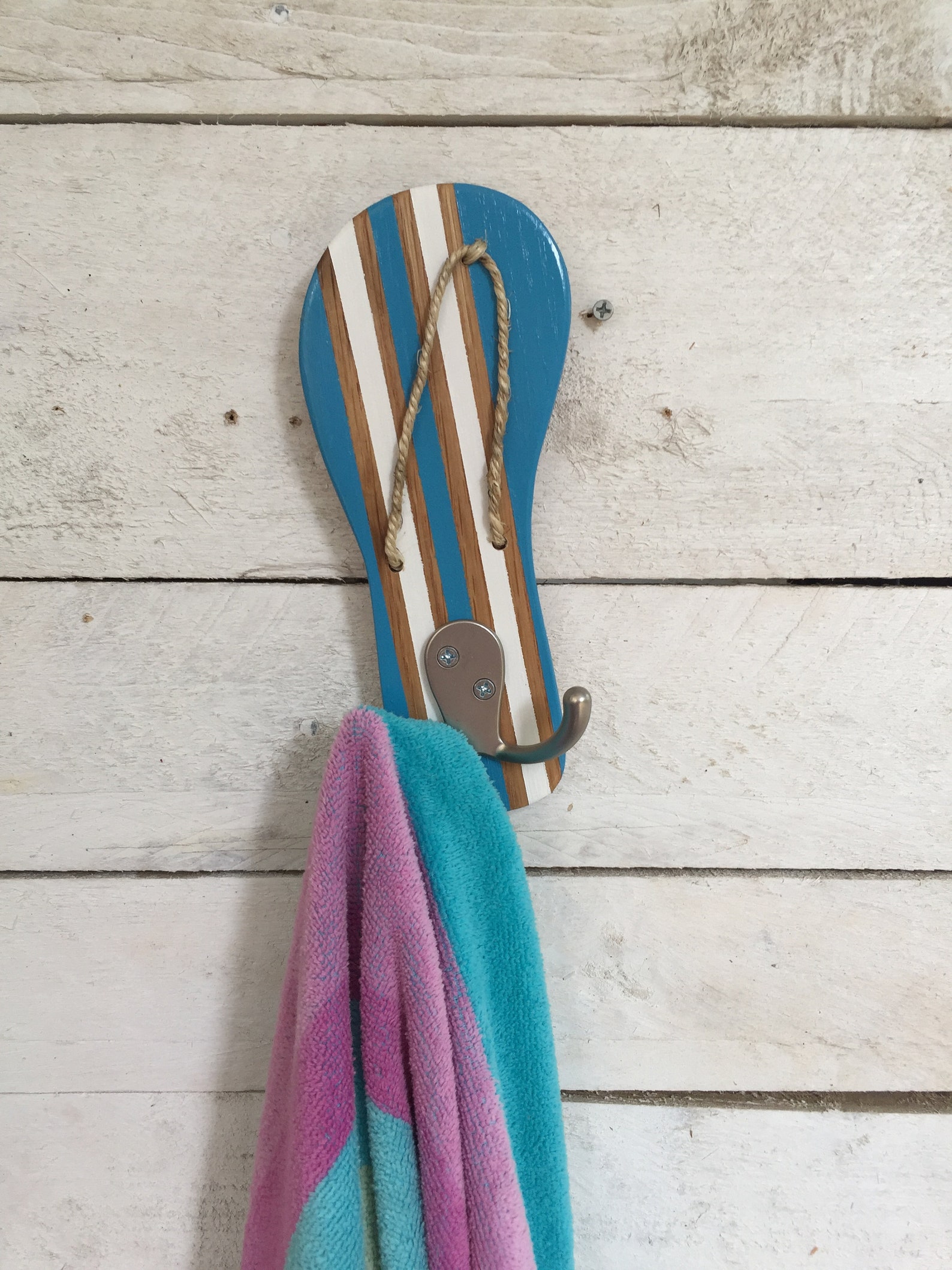 Beach Towel Hooks Lake House Decor Outdoor Towel Rack Etsy