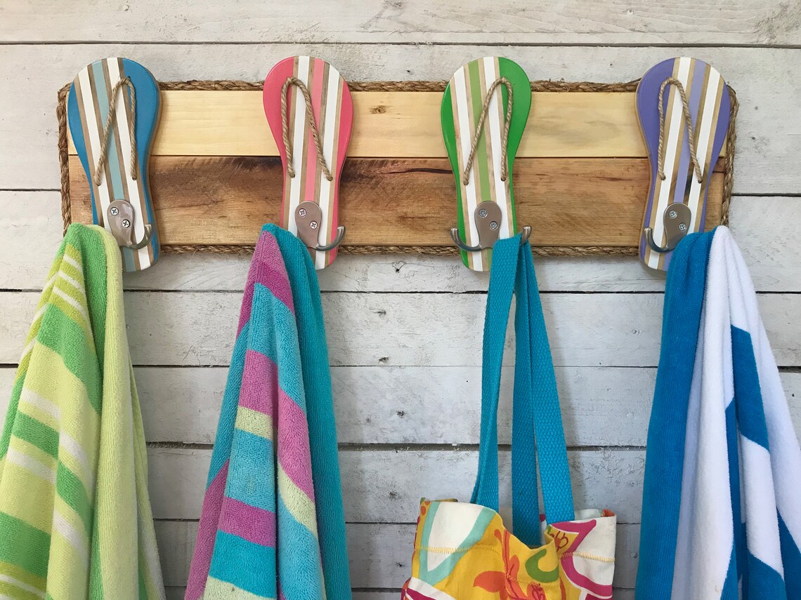 Outdoor Beach Decor Beach Towel Hooks Pool Towel Rack Etsy