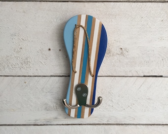 Outdoor Towel Rack, Beach Towel Hooks, Dog Leash Holder, Lake House Decor