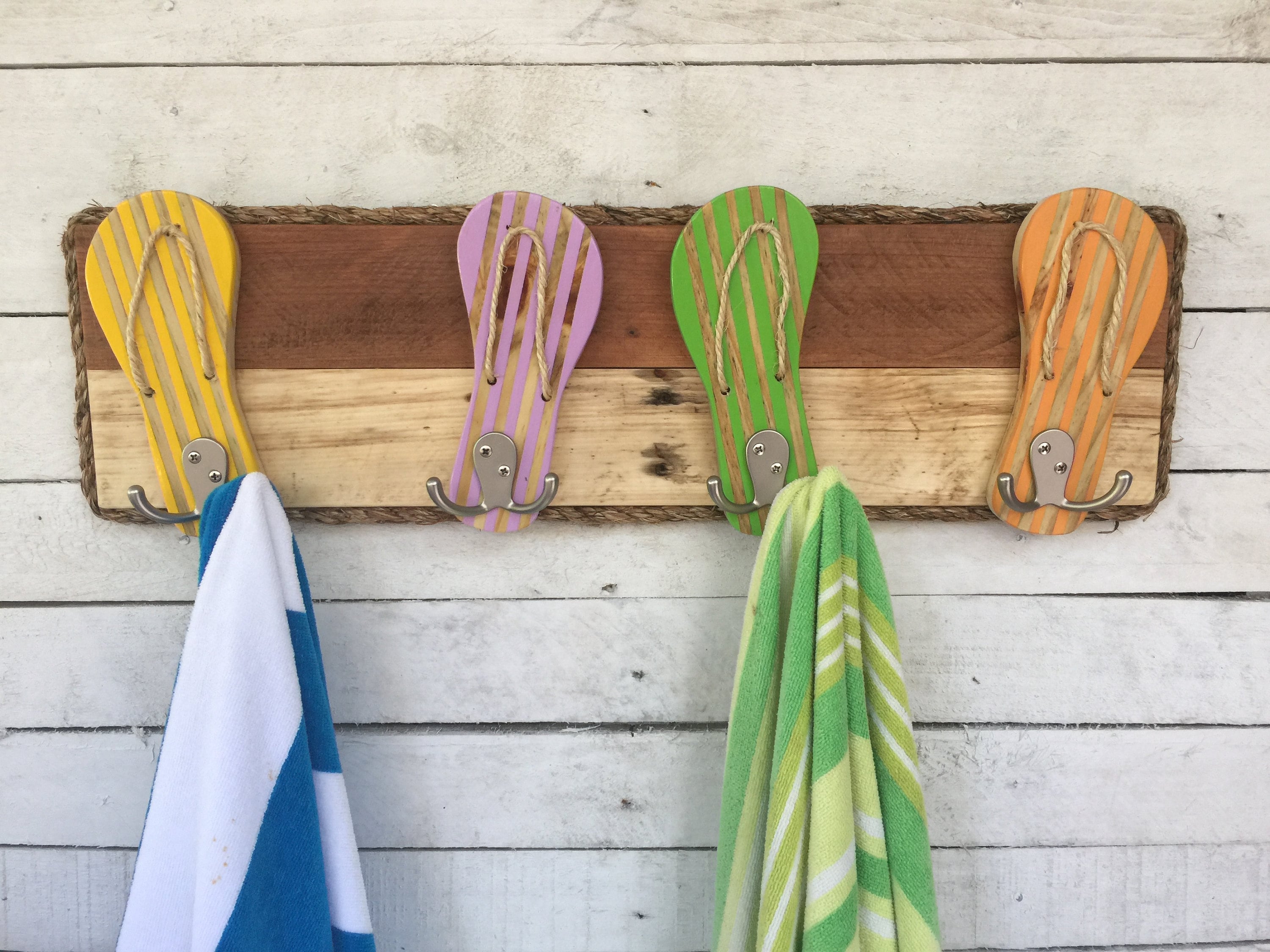 Outdoor Towel Rack Beach Cottage Decor Bathroom Towel Hooks Etsy