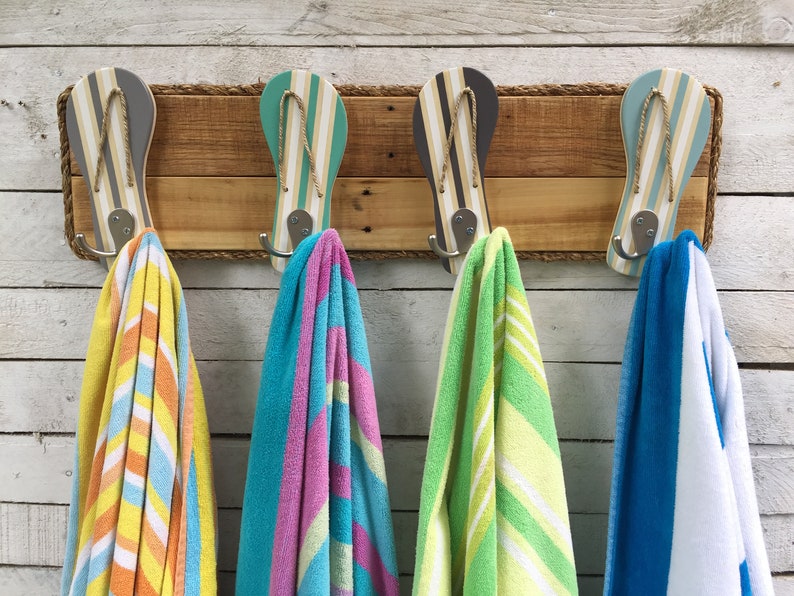 Beach Towel Hooks Pool Towel Rack Outdoor Beach Decor Etsy
