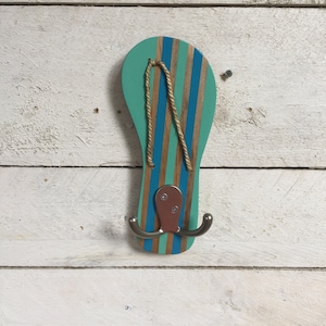 Nautical Towel Rack, Key Holder for Wall, Beach Towel Hooks, Face Mask Hanger