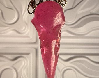 UV Activated Aura Pendant. Colorful statement piece, resin with gold hardware/chain. Boho Goth Festival Spiritual
