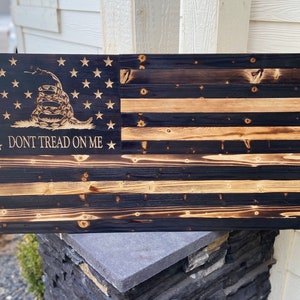 Wooden American Flag Don&#39;t Tread on ME