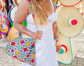 Ankara African print hat and Messenger Bag