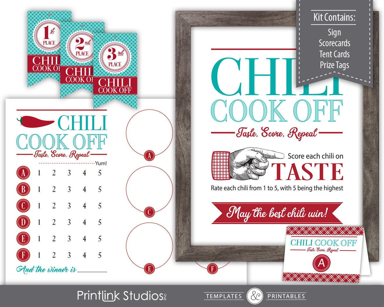 Chili Cook Off Kit Instant Download Printable Etsy