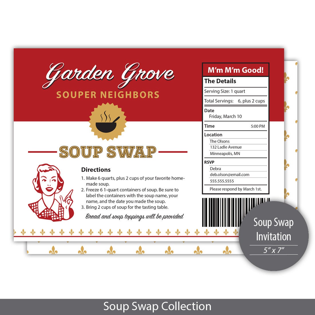 Soup Swap Invitation Personalized Printable C501I Etsy