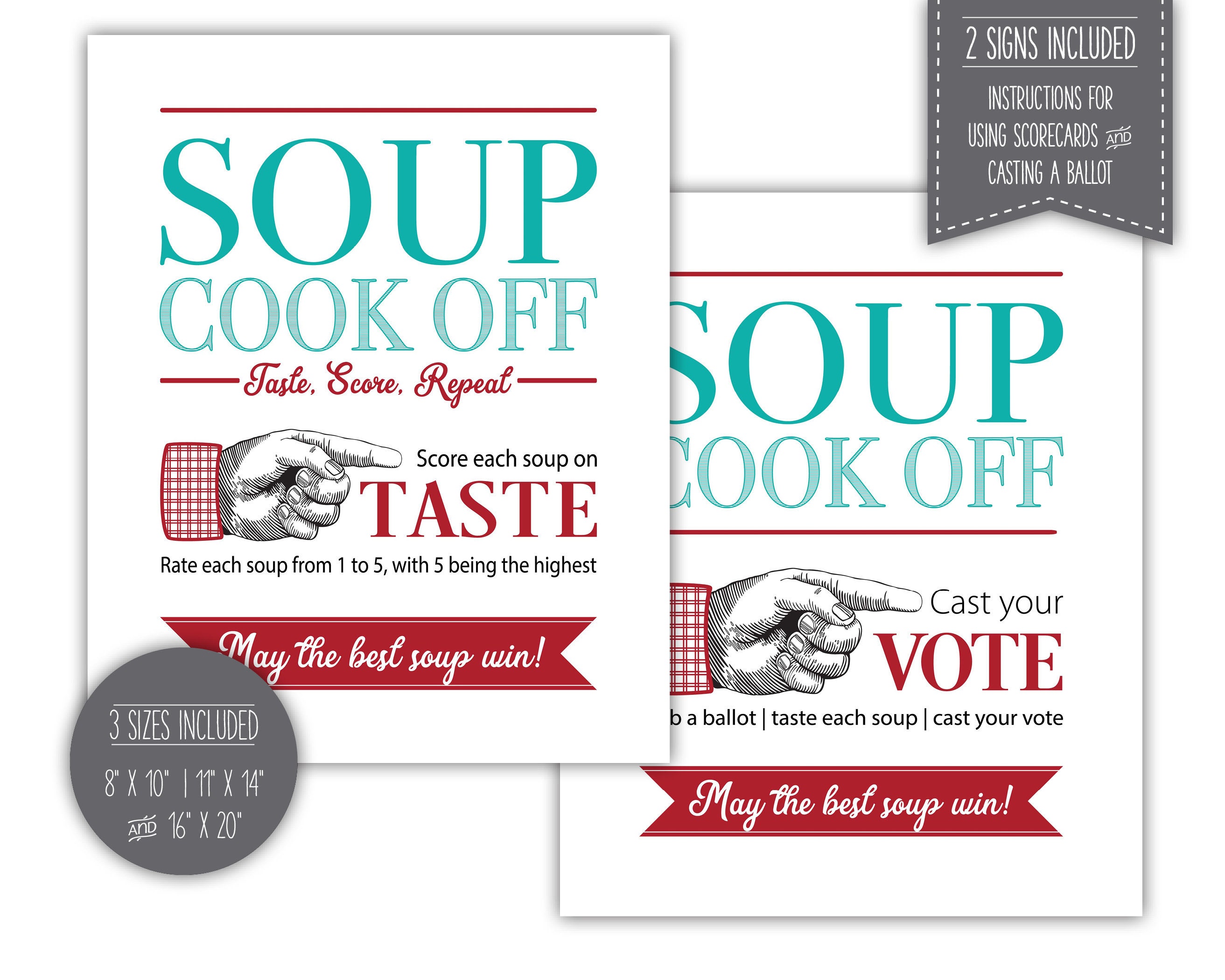 Soup Cook Off Kit Instant Download Printable Etsy