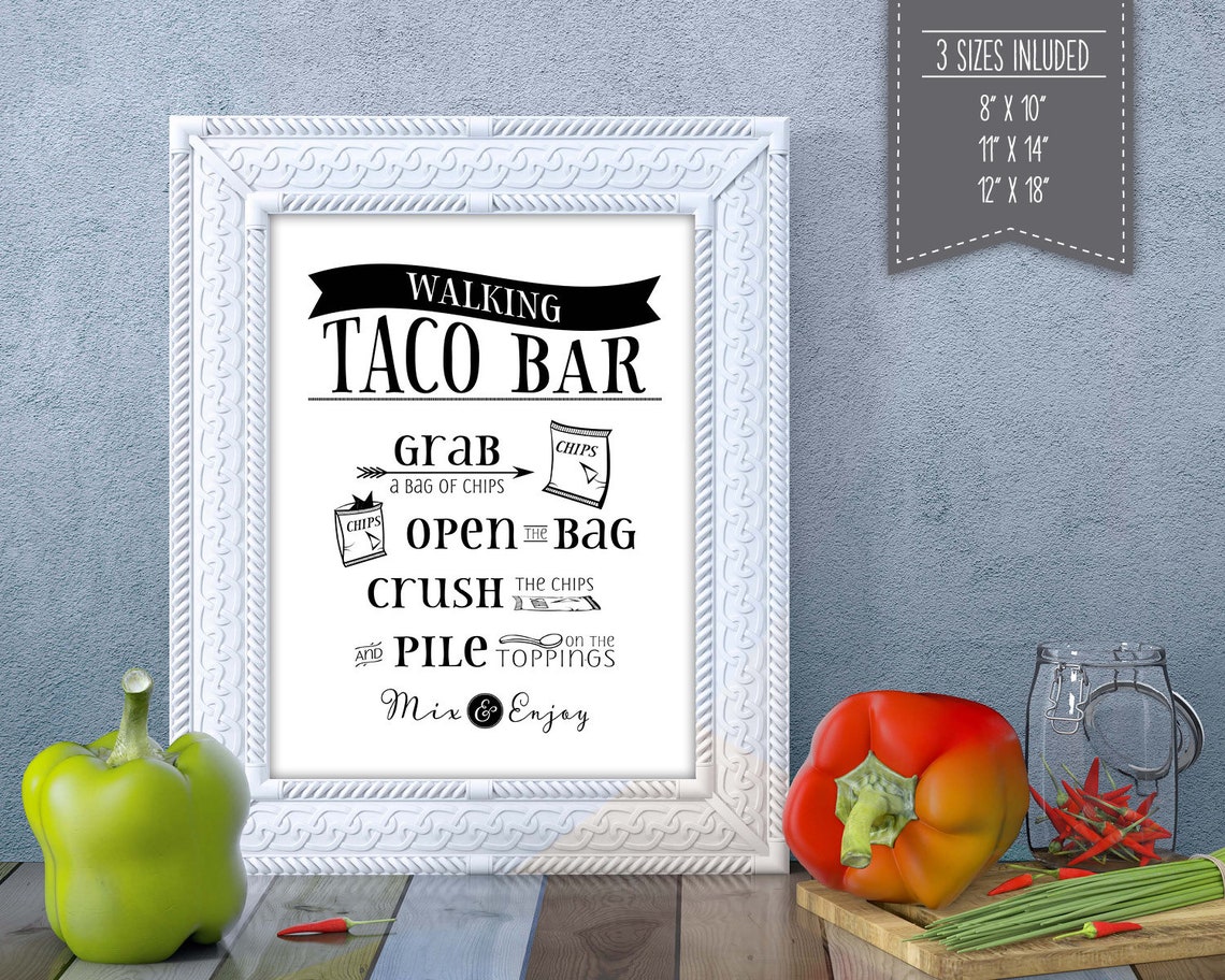 Walking Taco Bar Sign Printable 3 Sizes 2 Versions Etsy walking-taco-bar-sign-printable-3-sizes-2-versions-etsy