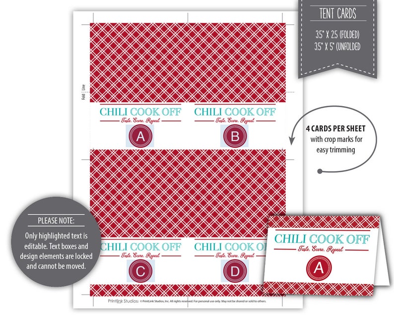 Chili Cook off Kit Instant Download Printable Etsy