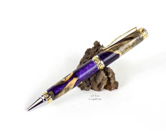 3//4/" x 3//4/" x 2 7//8/" Short Pen Blank Deep Purple Acrylester #04