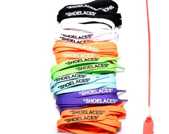 Custom "SHOELACES" Off White Inspired Laces - FLAT