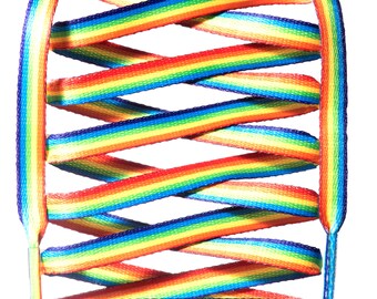 2Pr Rainbow Color Flat Glitter Pearl Stunning Unisex Shoelaces 115cm 45" 