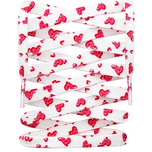 LitLaces - Flat Printed Shoelaces Sublimated Heart Design