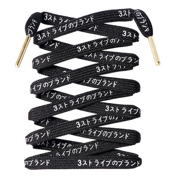LitLaces - Japanese Katakana Shoe Laces "3 Stripes" Premium Metallic Tips
