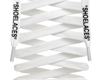Custom Printed "SHOELACES"  Waxed Cotton Flat Shoelaces for Sneakers