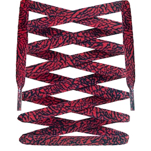 Sublimated Elephant Printed Cement Replacement Shoe Laces for Air Jordan 3 & 4