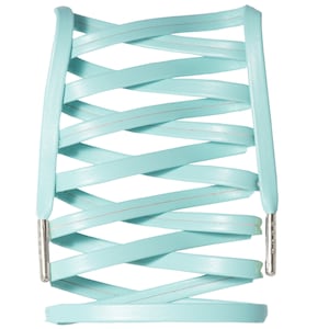 LitLaces - Luxury Custom Flat Air Jordan Adidas Nike Air Max NMD Ultra Boost Leather Shoelaces with Silver Tips Teal