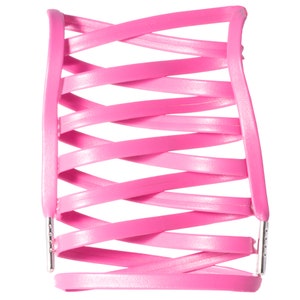 LitLaces - Luxury Custom Flat Air Jordan Adidas Nike Air Max NMD Ultra Boost Leather Shoelaces with Silver Tips Pink