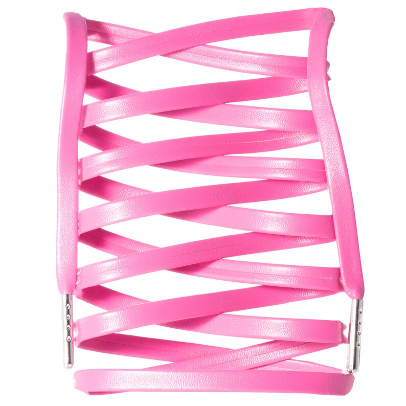 LitLaces - Luxury Custom Flat Air Jordan Adidas Nike Air Max NMD Ultra Boost Leather Shoelaces with Silver Tips Pink