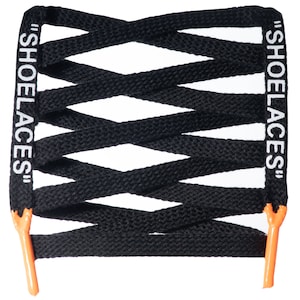 Litlaces - Custom &quot;SHOELACES&quot; off white inspirierte Schnürsenkel - flache SILIKONSPITZEN