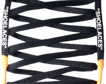 LitLaces - Custom "SHOELACES" Off White Inspired Laces - Oval SILICONE TIPS