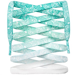 LitLaces - Flat Sublimated Paisley Bandana Print Shoe Laces
