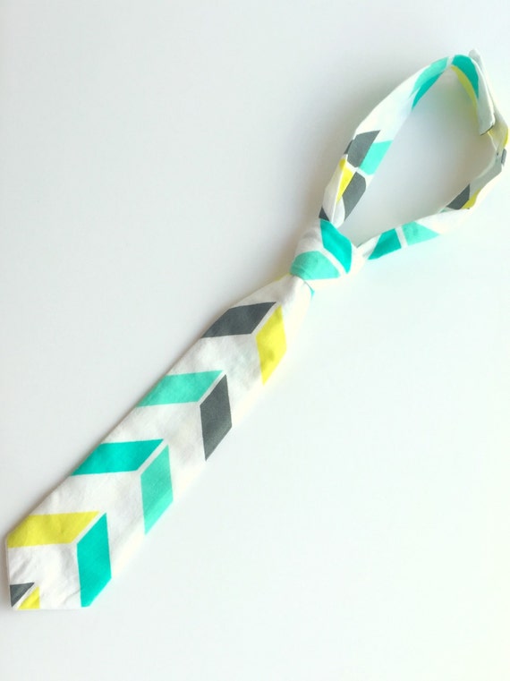 Teal Herringbone Kids Necktie Teal Herringbone Kids Necktie