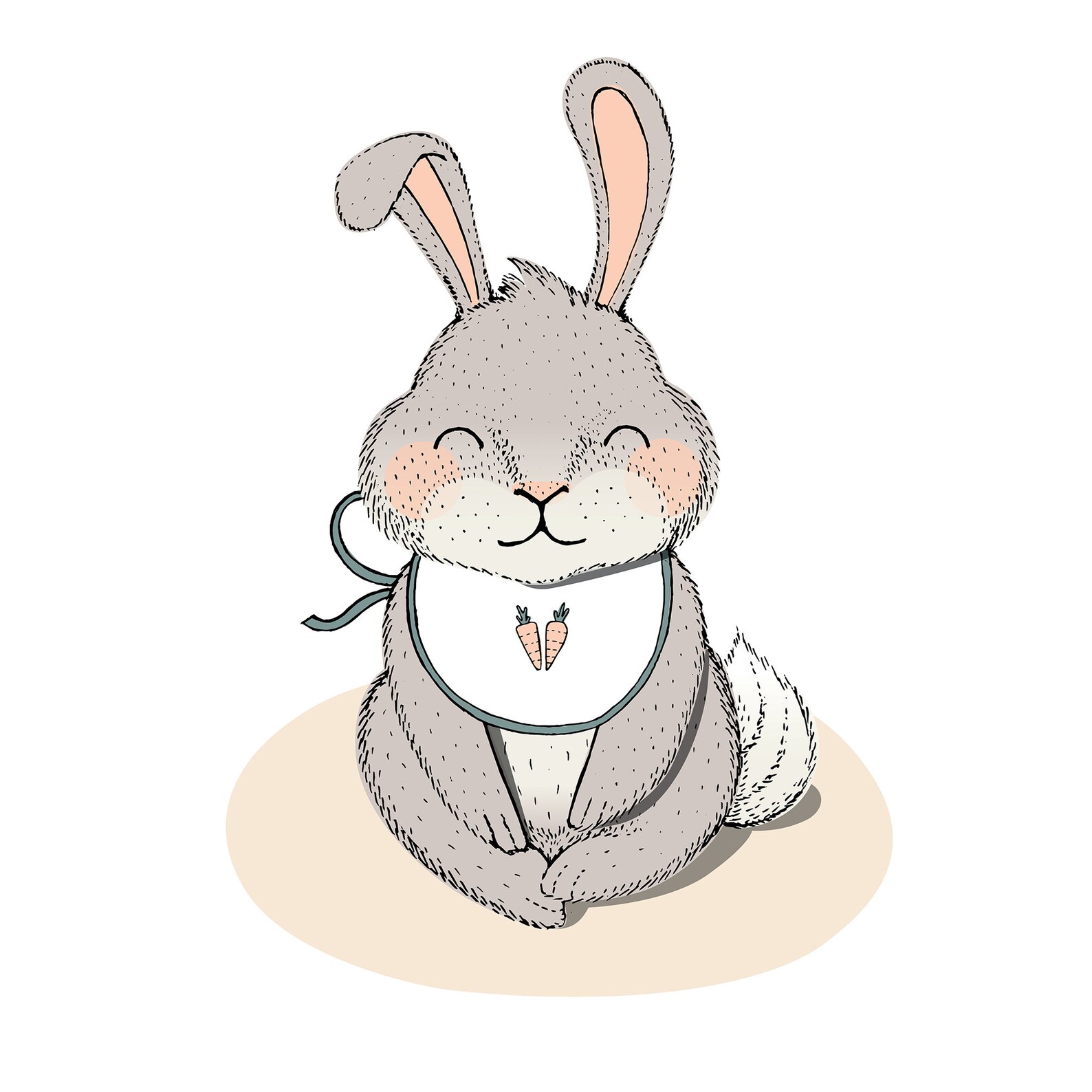 Little Cotton Tail Bunny Print Etsy