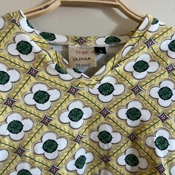 TODD OLDHAM Patchwork Print Top Pullover Long Sle… - image 3