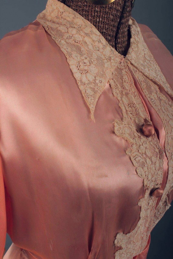Antique Wrap Gown - Silk, Pink, Vintage, 1920s, 2… - image 1