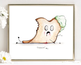 Grains! - Fine Art Print - Punny Artwork - Funny Watercolor Art Print