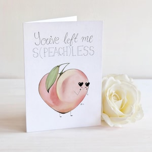 Vous m'avez laissé S(PEACH)LESS - Carte de voeux - Jeux de mots de remerciement