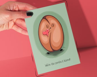 We're the perfect blend! - Fine Art Print or Card - Funny Food Art - Coffee Art