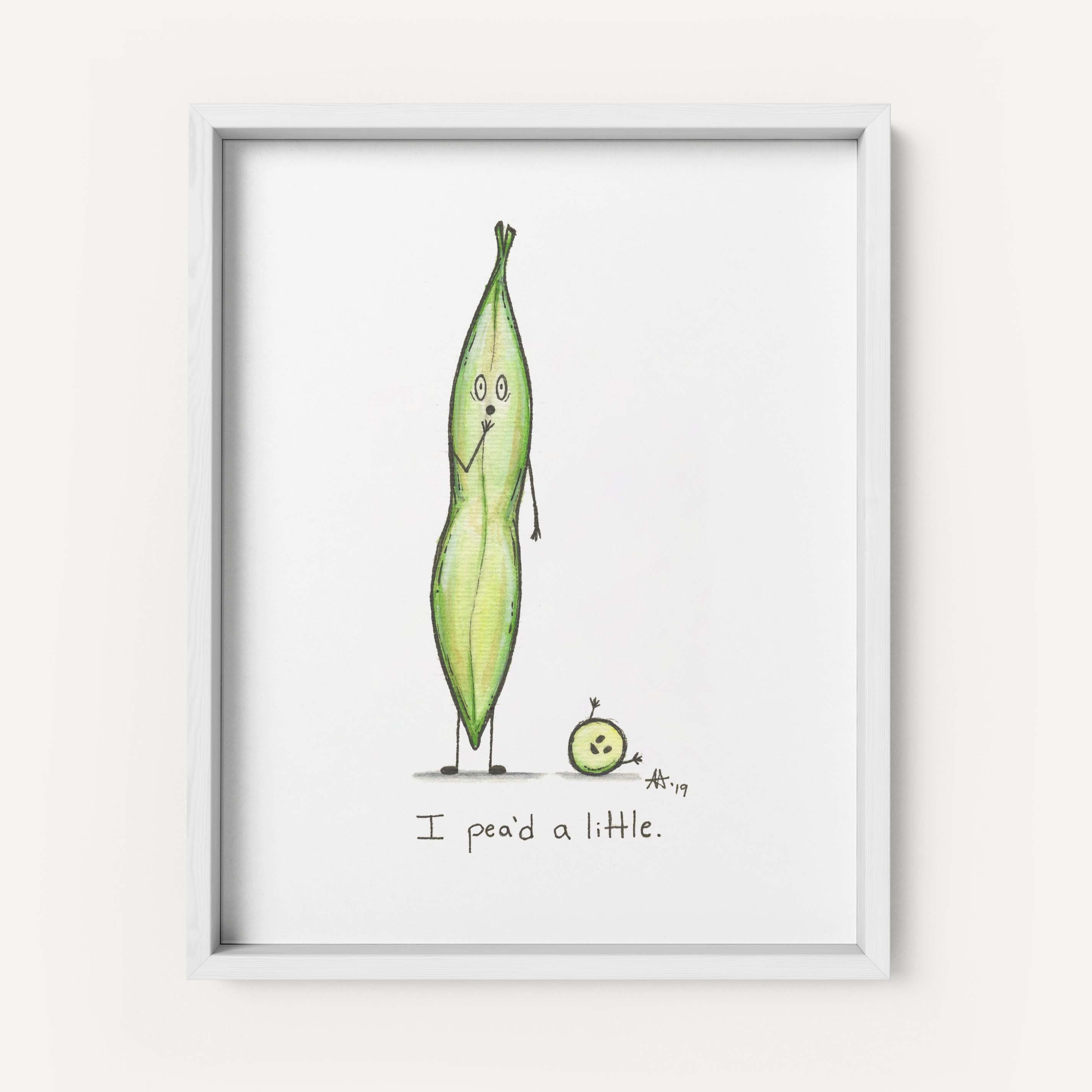 I pea'd a little - Velvet Fine Art Print - Punny Artwork - Funny …