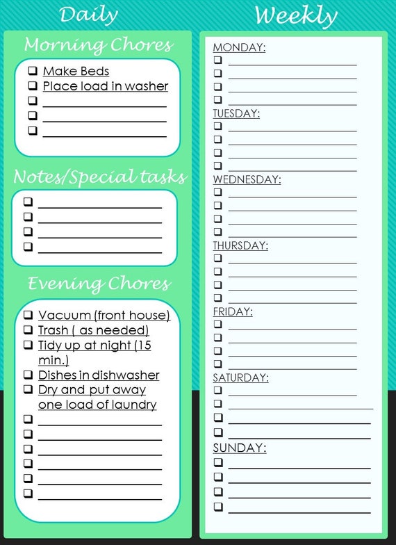 Weekly Chore Chart