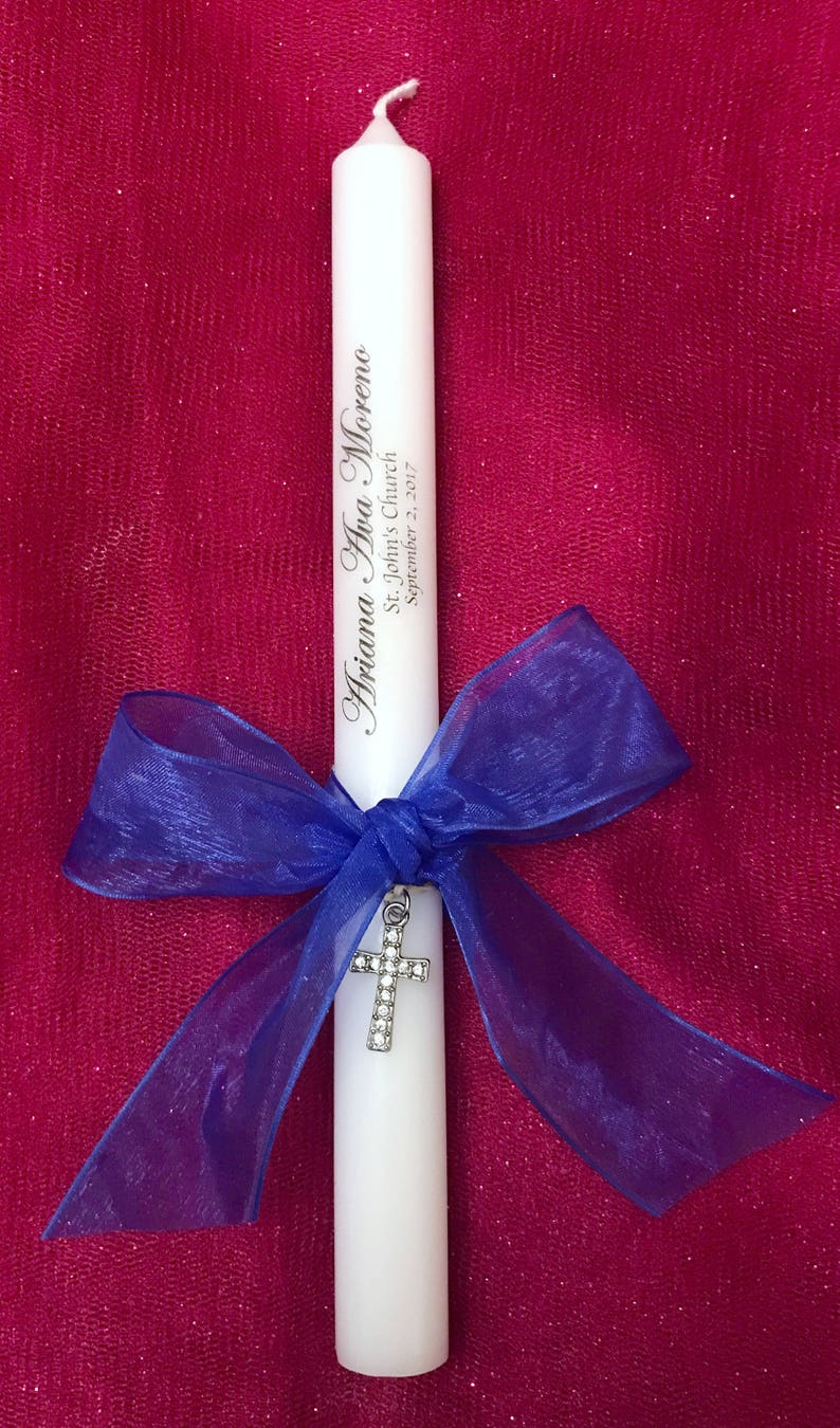Personalized Baptismal Candles 10 inches 10 Personalized Etsy